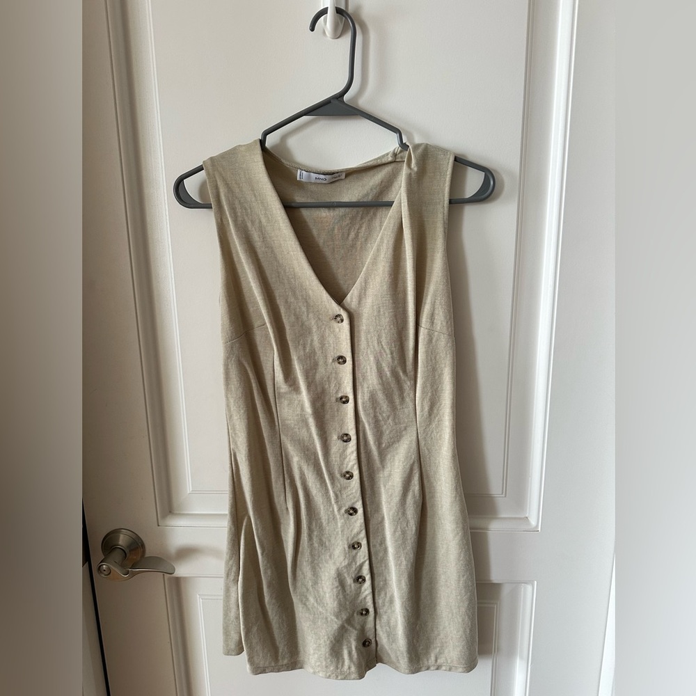 Mango Beige Button-Down Dress